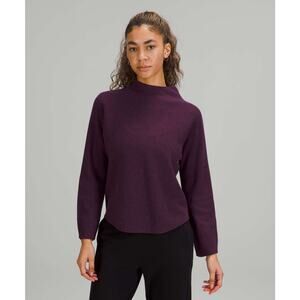 Lululemon Purple Cotton Blend Boxy Heathered Vintage Plum Pullover Sweater M/L